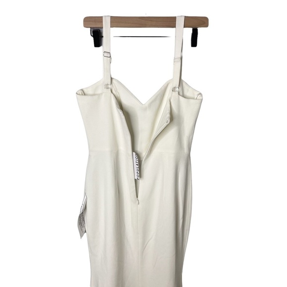 Dress The Population Estella Dress Gown Leg Slit White Size Medium Wedding - Picture 9 of 12